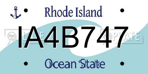 IA4B747 Rhode Island License Plate