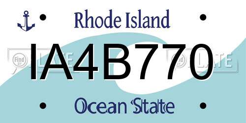 IA4B770 Rhode Island License Plate