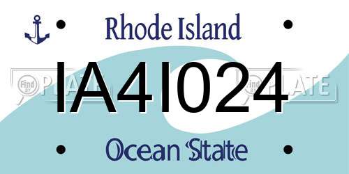 IA4I024 Rhode Island License Plate
