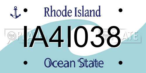 IA4I038 Rhode Island License Plate
