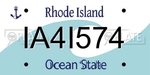 IA4I574 Rhode Island License Plate