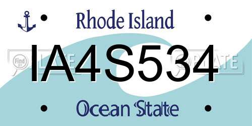 IA4S534 Rhode Island License Plate
