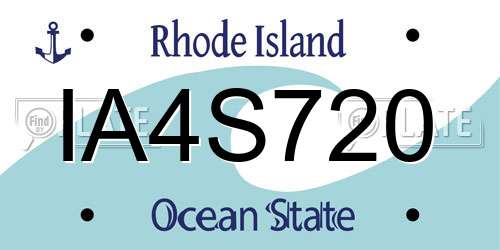 IA4S720 Rhode Island License Plate