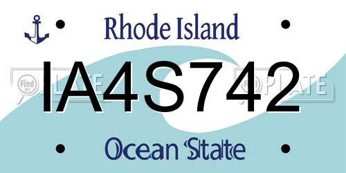 IA4S742 Rhode Island License Plate