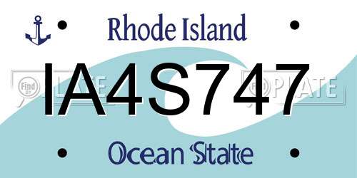 IA4S747 Rhode Island License Plate