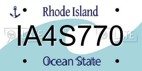 IA4S770 Rhode Island License Plate