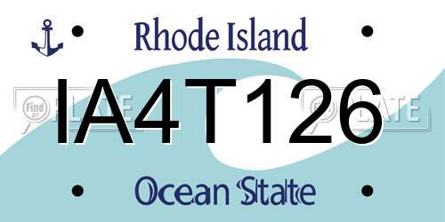 IA4T126 Rhode Island License Plate