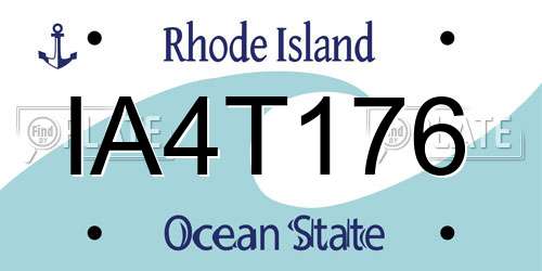IA4T176 Rhode Island License Plate
