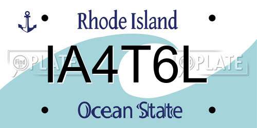 IA4T6L Rhode Island License Plate