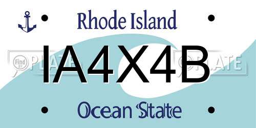 IA4X4B Rhode Island License Plate