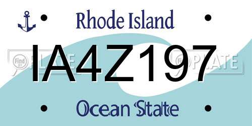 IA4Z197 Rhode Island License Plate