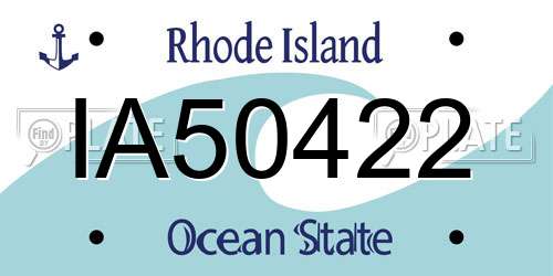 IA50422 Rhode Island License Plate