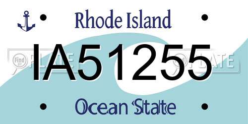 IA51255 Rhode Island License Plate