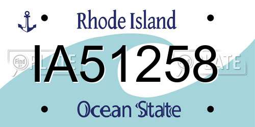 IA51258 Rhode Island License Plate