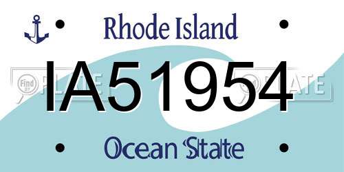 IA51954 Rhode Island License Plate