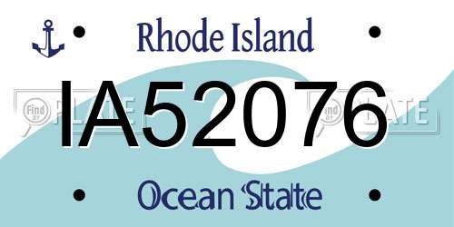 IA52076 Rhode Island License Plate