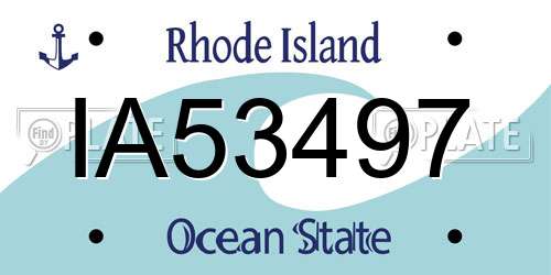 IA53497 Rhode Island License Plate