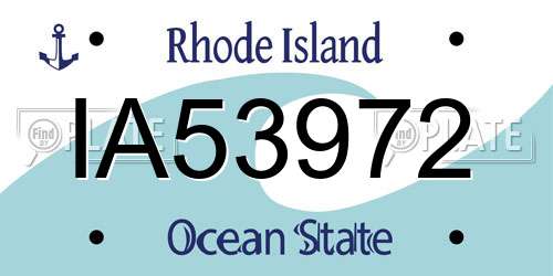 IA53972 Rhode Island License Plate