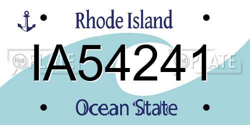 IA54241 Rhode Island License Plate