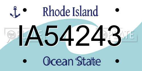 IA54243 Rhode Island License Plate