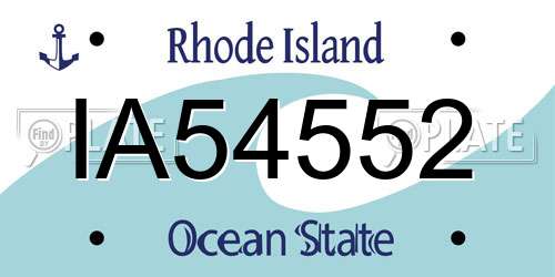 IA54552 Rhode Island License Plate