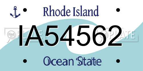 IA54562 Rhode Island License Plate