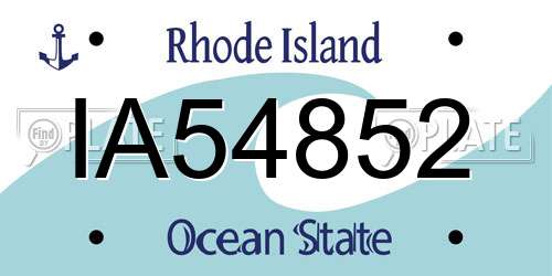IA54852 Rhode Island License Plate