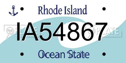 IA54867 Rhode Island License Plate