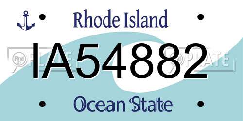 IA54882 Rhode Island License Plate