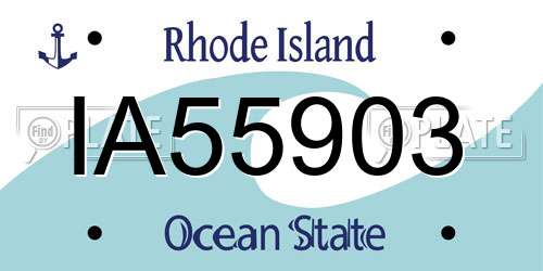 IA55903 Rhode Island License Plate