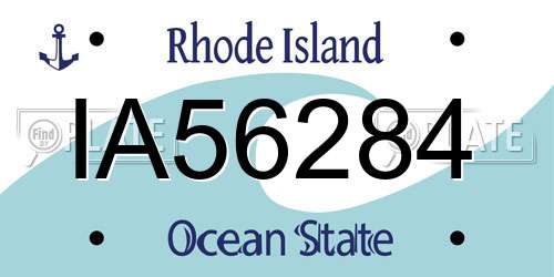 IA56284 Rhode Island License Plate