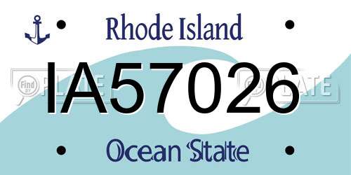 IA57026 Rhode Island License Plate