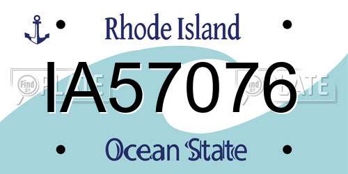 IA57076 Rhode Island License Plate