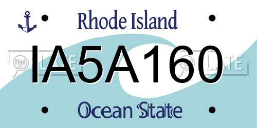 IA5A160 Rhode Island License Plate