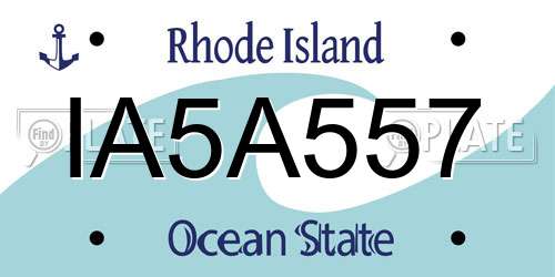 IA5A557 Rhode Island License Plate