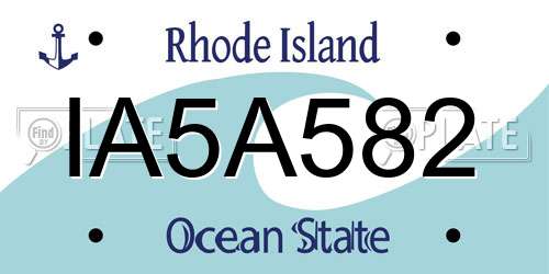 IA5A582 Rhode Island License Plate