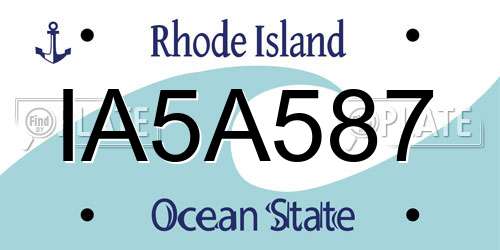 IA5A587 Rhode Island License Plate