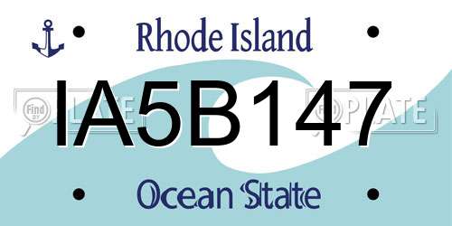 IA5B147 Rhode Island License Plate