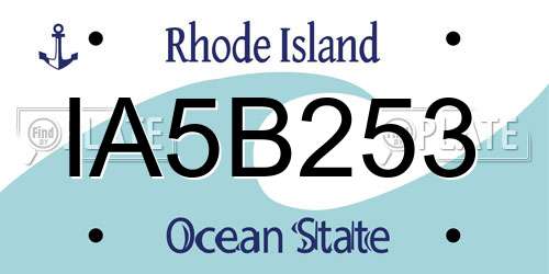 IA5B253 Rhode Island License Plate