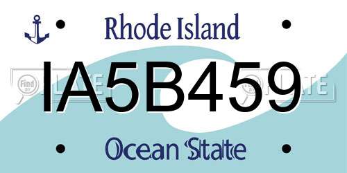 IA5B459 Rhode Island License Plate