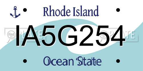 IA5G254 Rhode Island License Plate