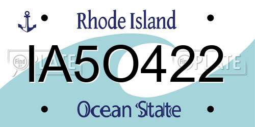 IA5O422 Rhode Island License Plate