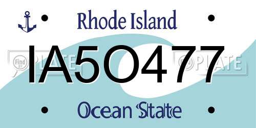 IA5O477 Rhode Island License Plate