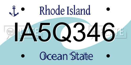 IA5Q346 Rhode Island License Plate