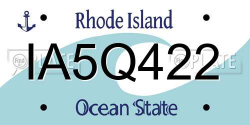 IA5Q422 Rhode Island License Plate