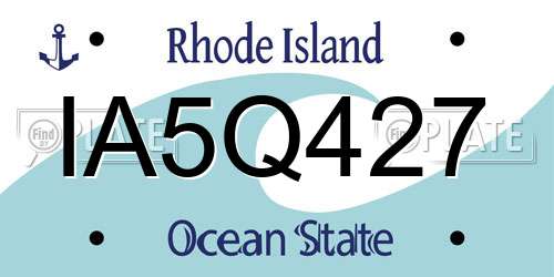 IA5Q427 Rhode Island License Plate