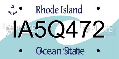 IA5Q472 Rhode Island License Plate