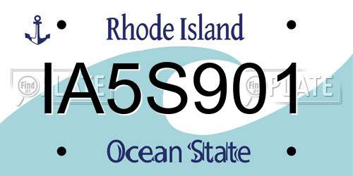 IA5S901 Rhode Island License Plate