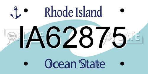 IA62875 Rhode Island License Plate