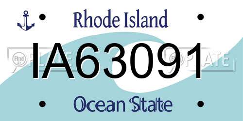 IA63091 Rhode Island License Plate